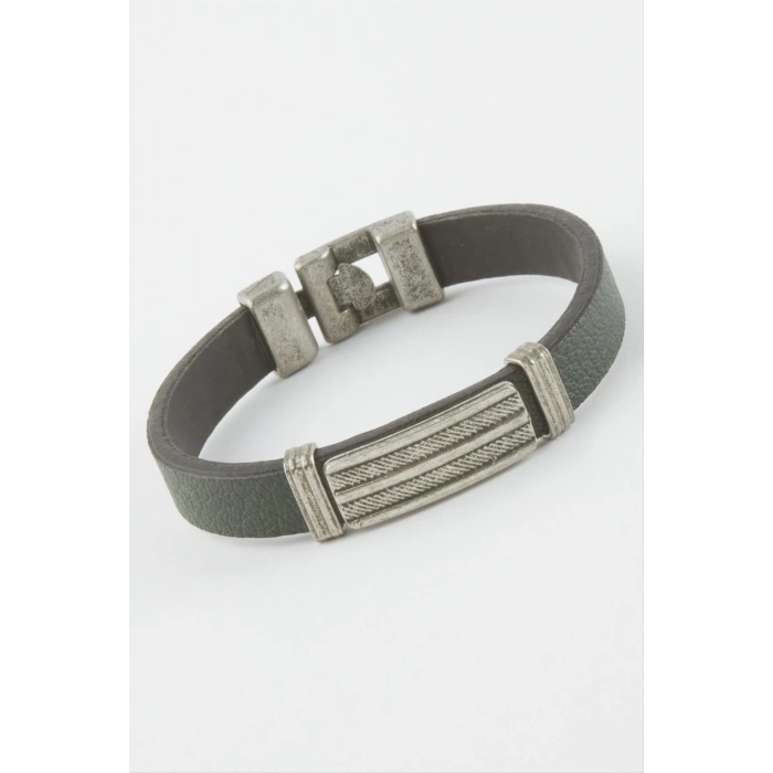 Çizgili Suni Deri Bileklik