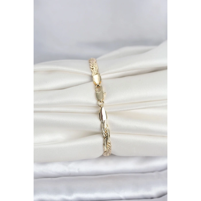CM 14K Gold Renk Ezme Sarmal Zincir Model Kadın Bileklik - TJ-BB8299