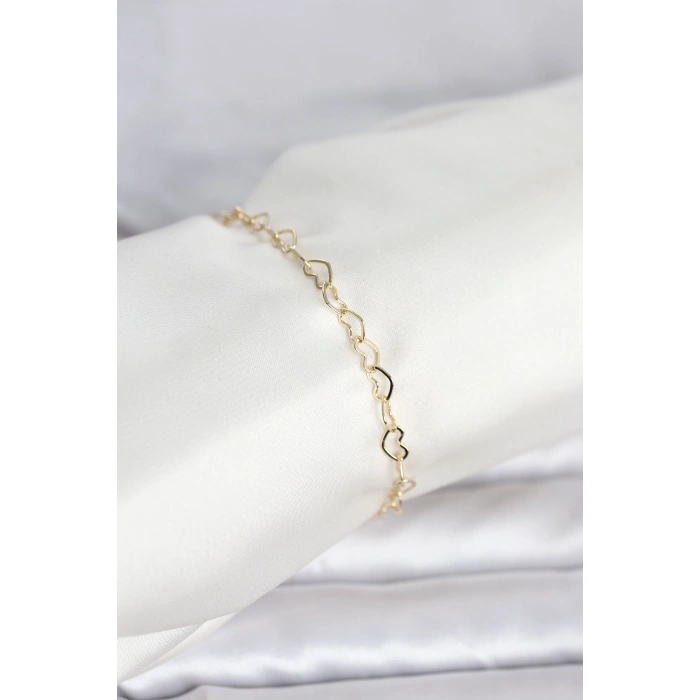 CM 14K Gold Renk Kalpli Zincir Model Kadın Bileklik - TJ-BB8278