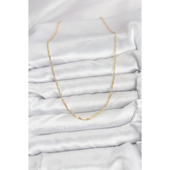 CM 14K Gold Renk Pirinç Ezme Burgu Model Kadın Kolye - TJ-BKO10916