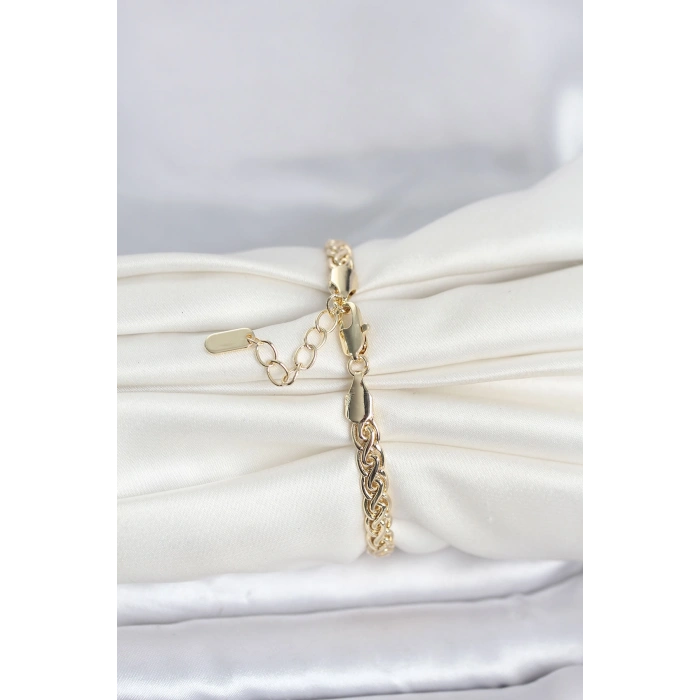 CM 14K Gold Renk Sarmal Zincir Model Kadın Bileklik - TJ-BB8298