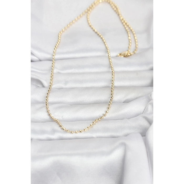 CM 14K Gold Renk Top Zincirli Model 60 cm Kadın Kolye - TJ-BKO10958