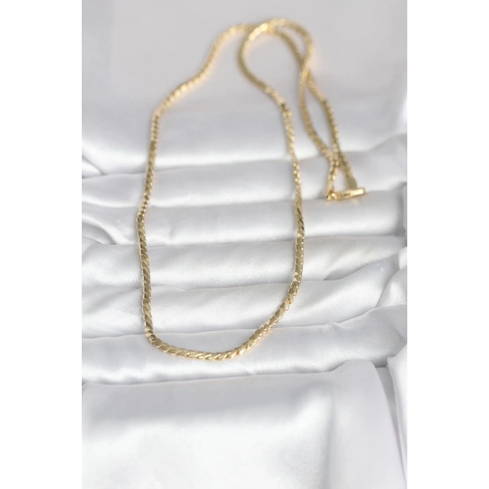 Cm 14k Gold Renk Yassı Model 60 Cm Kadın Kolye 5886