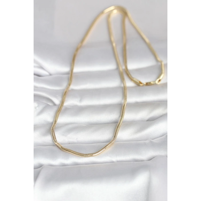 CM 14K Gold Renk Yılan Zincir Model 60 cm Kadın Kolye - TJ-BKO10995