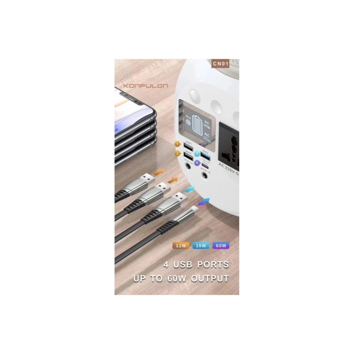 CN01 Powerbank 45.000 mAh Kamp Şarj PD - Beyaz