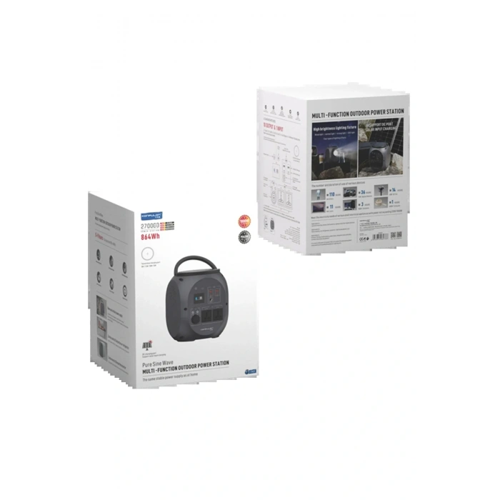 CN09 Powerbank 1000W 270.000 mAh Kamp Şarj 45W PD - Gri