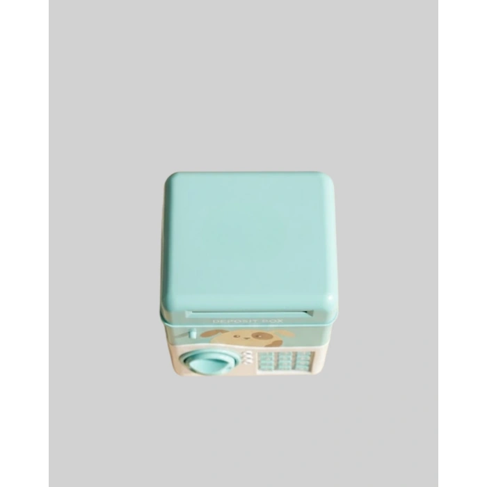 Çocuklar İçin Su Yeşili Atm Kasa Tasarımlı Şifreli Kumbara