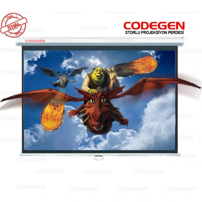 Codegen Ax-20 Storlu Projeksiyon Perdesi 200x200 (arkası Siyah Fonlu - Duvar/tavan Asılabilir)(1923)