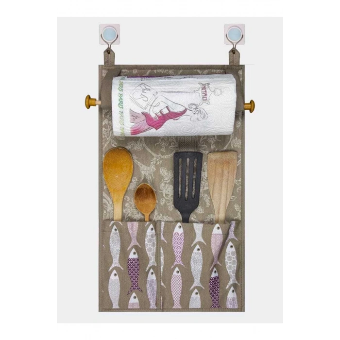 Çok Amaçlı Ahşap Kulplu Mutfak Peçete Askılığı Ve Kaşıklık
