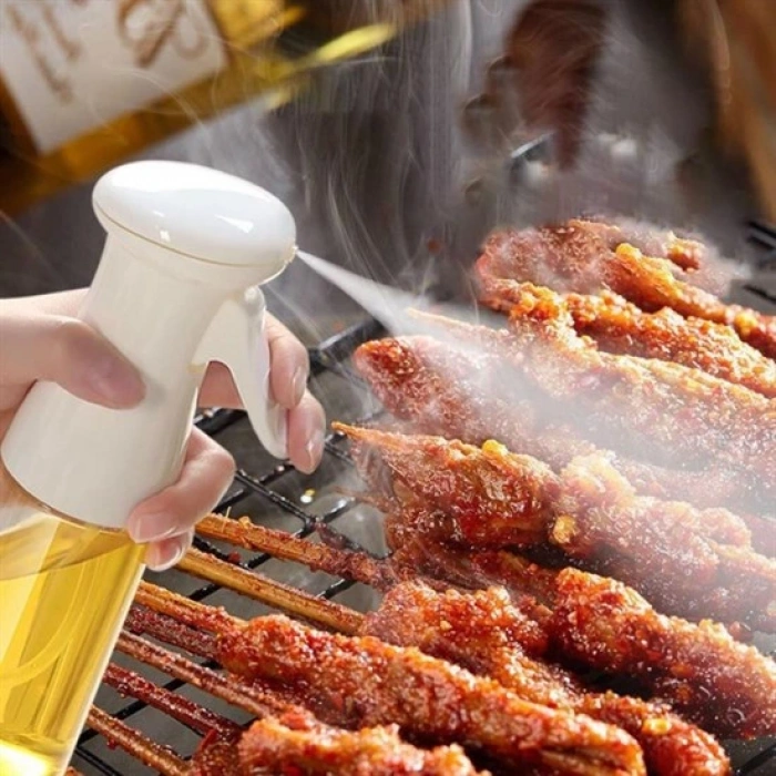 Çok Amaçlı Cam Şişe Püskürtmeli Dağıtıcı Yağdanlık Limonluk Sirke Sosluk Spreyi Beyaz (4887)