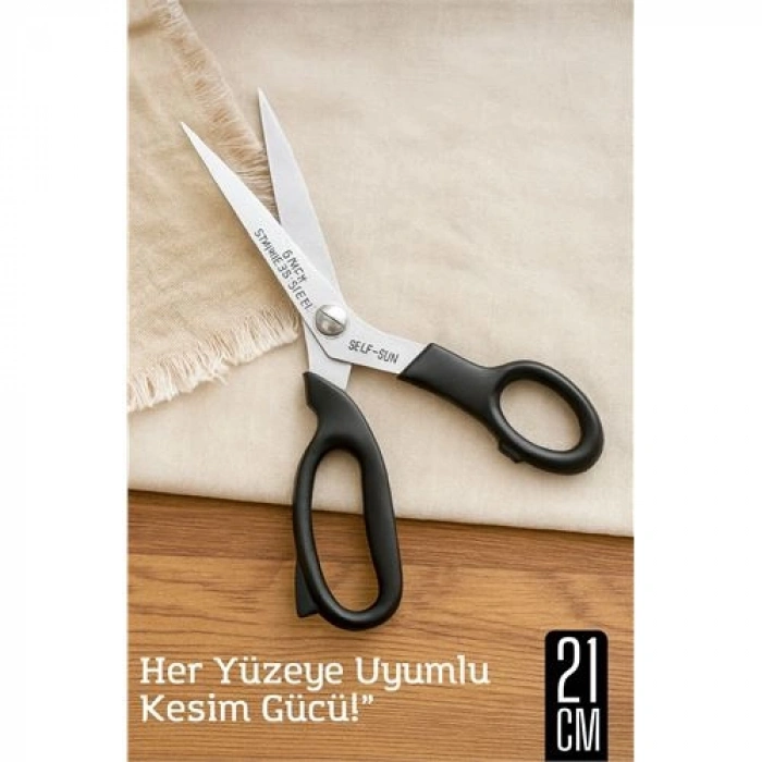 Çok Amaçlı Makas – 21 cm Uzunluk | 11 cm Kesim Bıçağı | Paslanmaz Çelik, Ergonomik Sap 722183