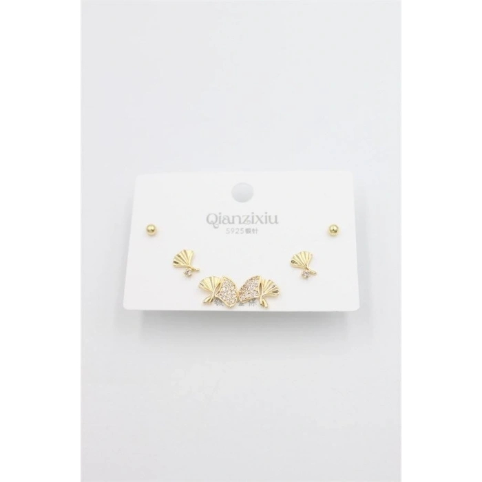 Çoklu Set Küpe - Altın