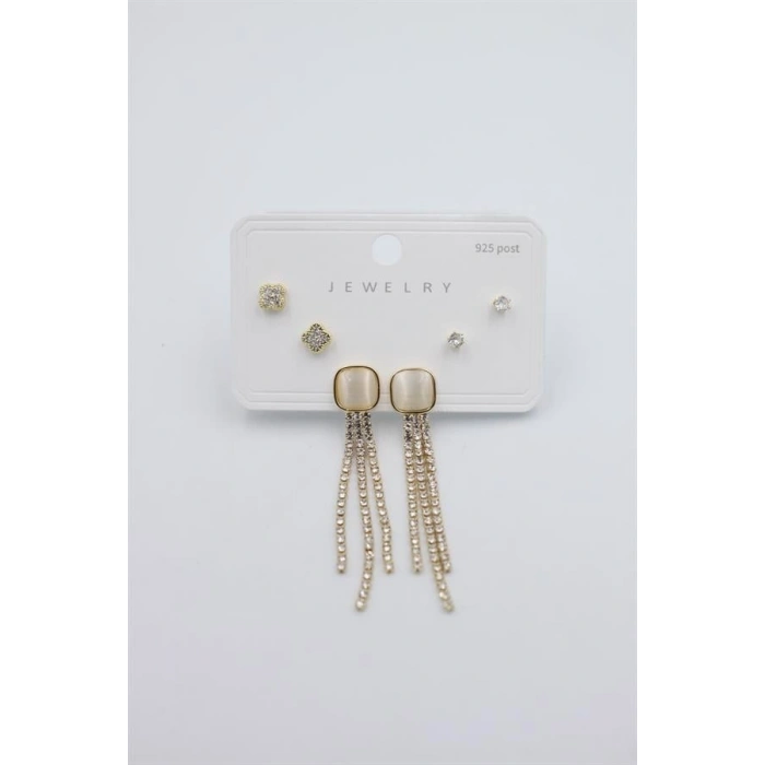 Çoklu Set Küpe - Altın