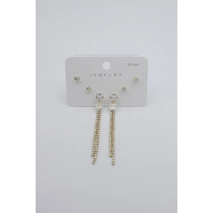 Çoklu Set Küpe - Altın