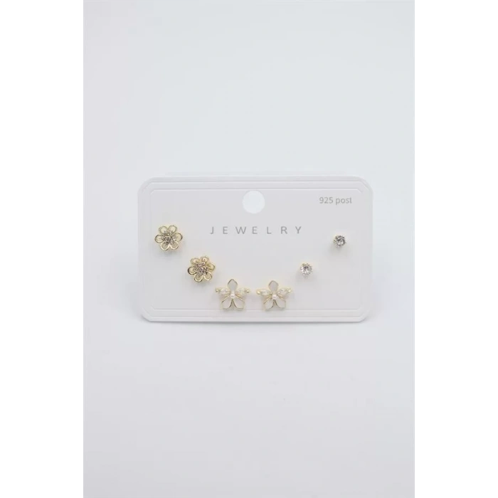 Çoklu Set Küpe - Altın