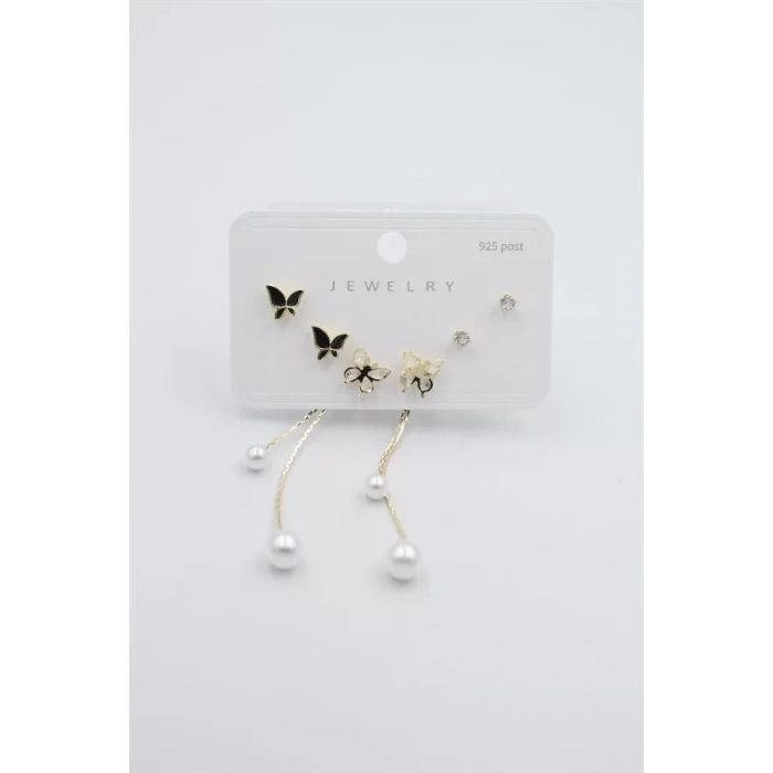 Çoklu Set Küpe - Altın