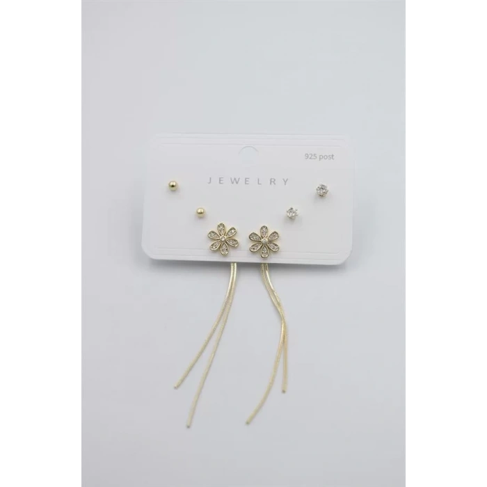 Çoklu Set Küpe - Altın