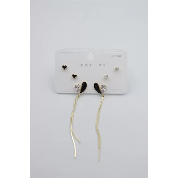 Çoklu Set Küpe - Altın