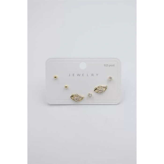 Çoklu Set Küpe - Altın