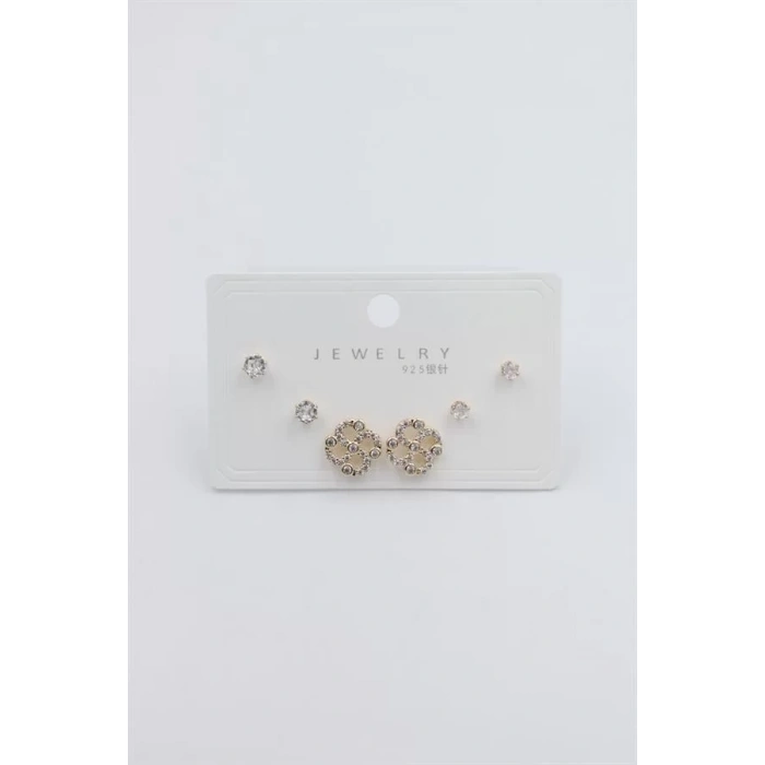 Çoklu Set Küpe - Altın