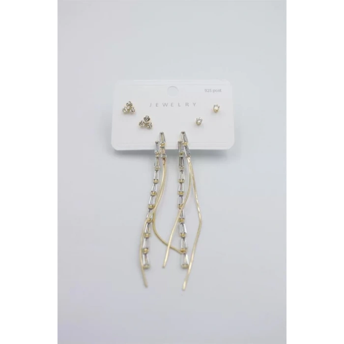 Çoklu Set Küpe - Altın