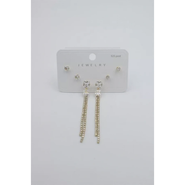 Çoklu Set Küpe - Altın