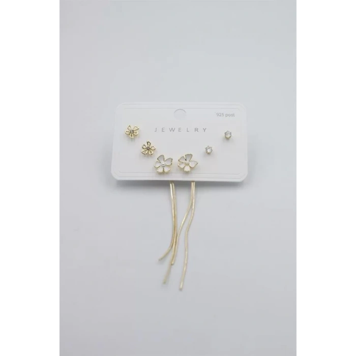 Çoklu Set Küpe - Altın