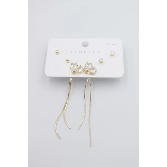 Çoklu Set Küpe - Altın