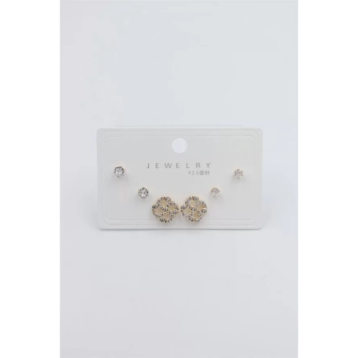 Çoklu Set Küpe - Altın