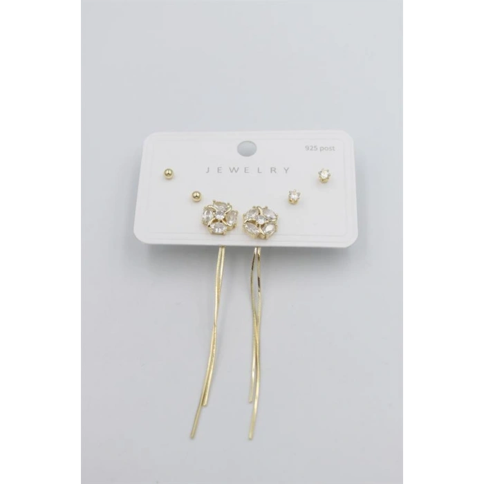 Çoklu Set Küpe - Altın