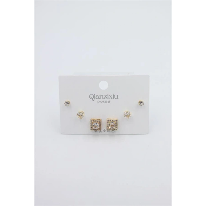 Çoklu Set Küpe - Altın