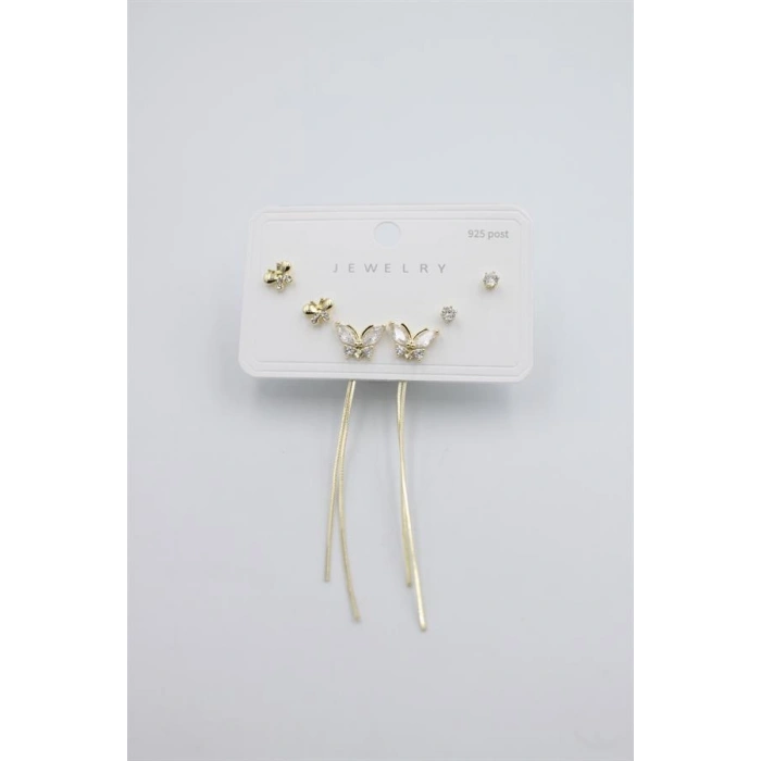 Çoklu Set Küpe - Altın