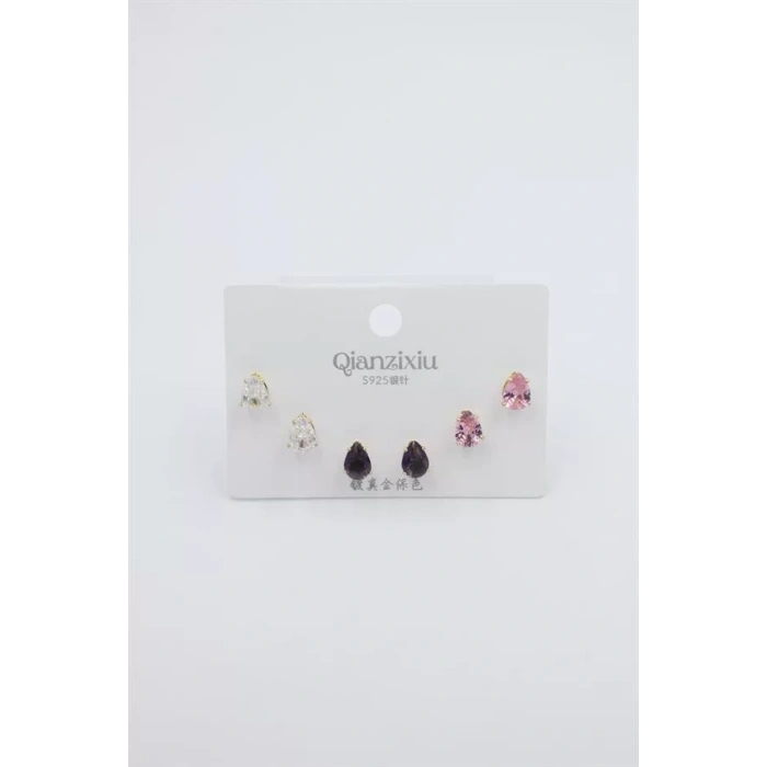 Çoklu Set Küpe - Altın