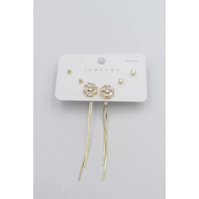 Çoklu Set Küpe - Altın