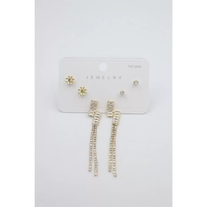 Çoklu Set Küpe - Altın