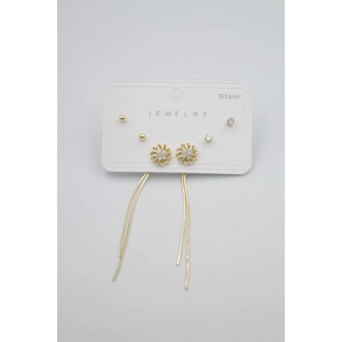 Çoklu Set Küpe - Altın