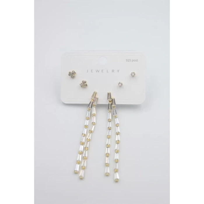 Çoklu Set Küpe - Altın