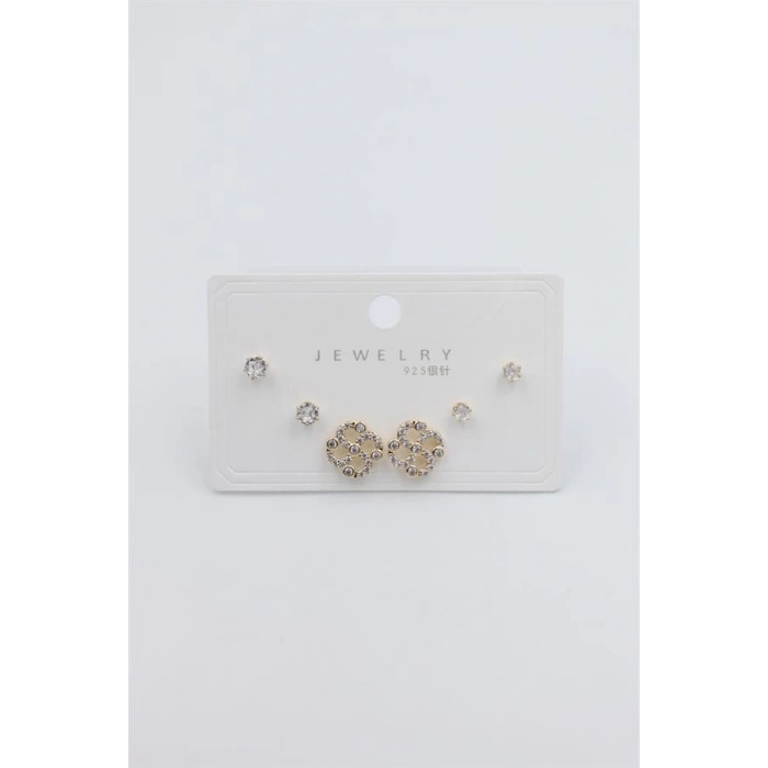 Çoklu Set Küpe - Altın