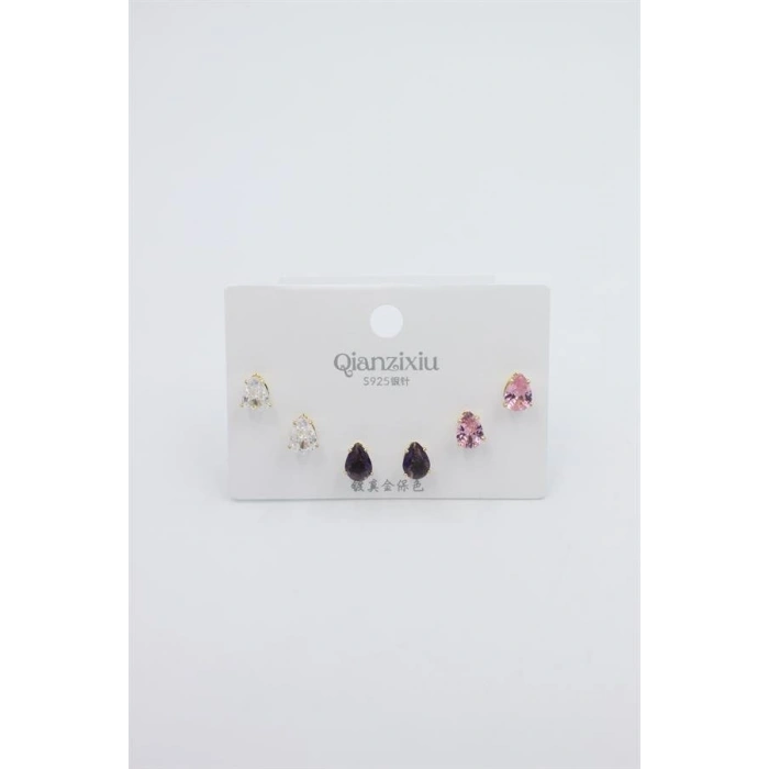 Çoklu Set Küpe - Altın