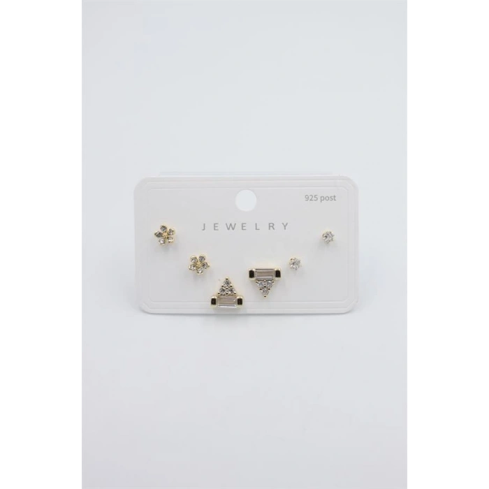 Çoklu Set Küpe - Altın