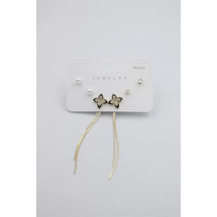 Çoklu Set Küpe - Altın