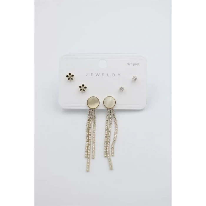 Çoklu Set Küpe - Altın