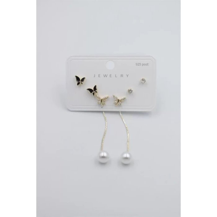 Çoklu Set Küpe - Altın