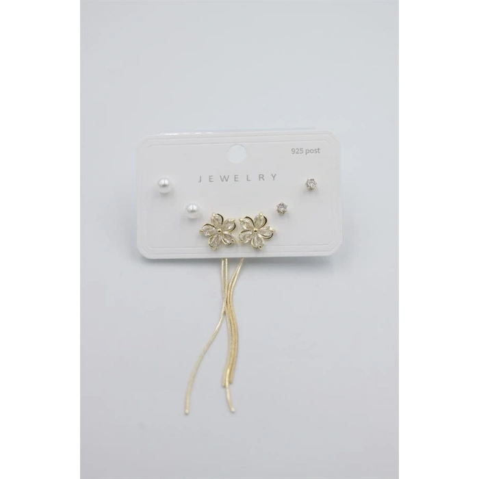 Çoklu Set Küpe - Altın