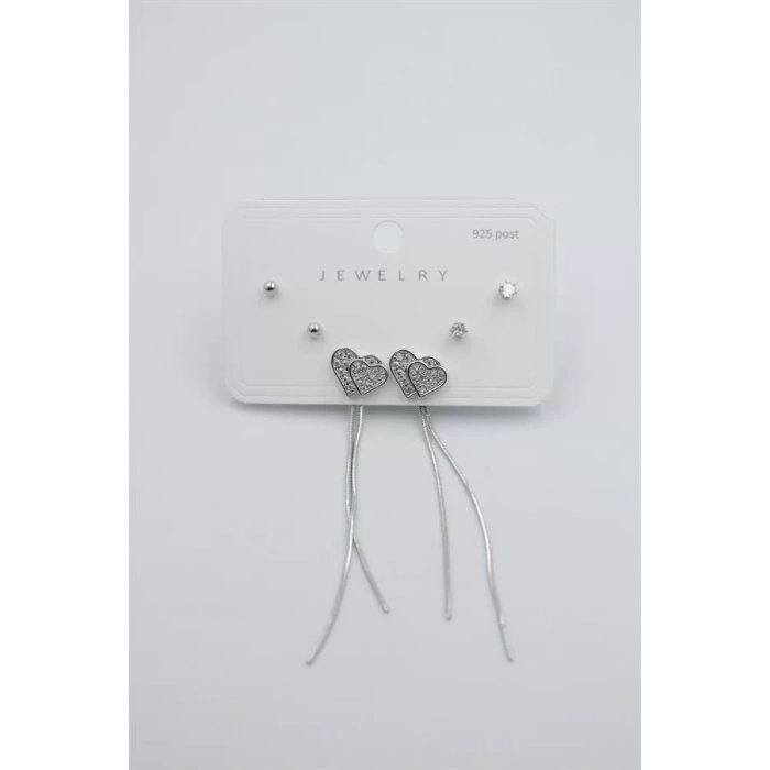 Çoklu Set Küpe - Gümüş