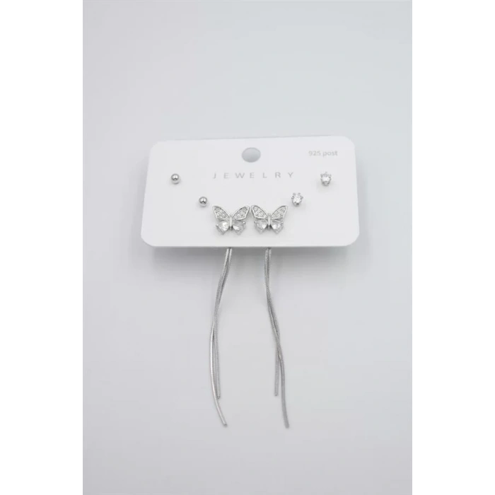 Çoklu Set Küpe - Gümüş