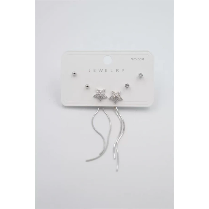 Çoklu Set Küpe - Gümüş