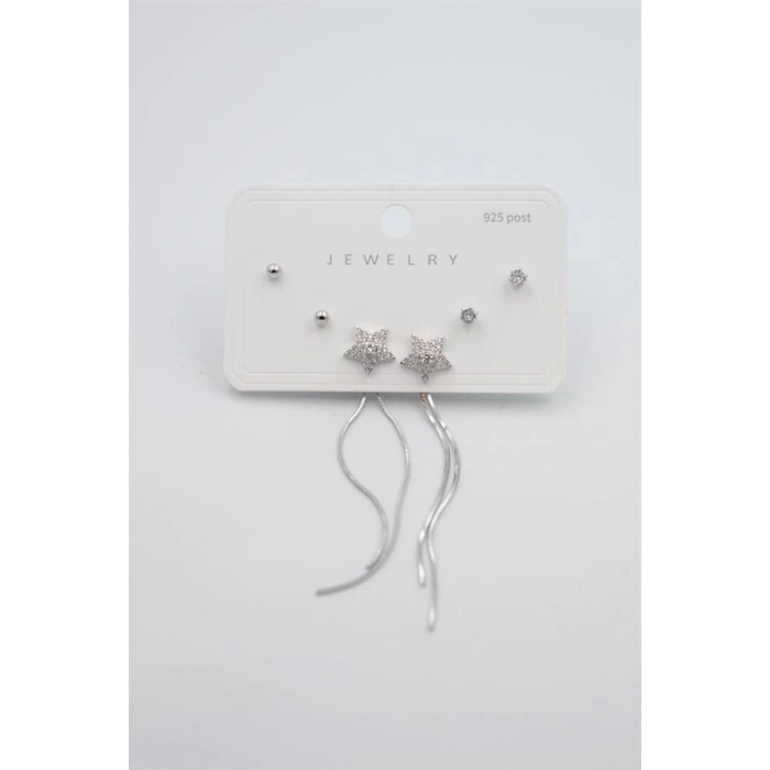 Çoklu Set Küpe - Gümüş