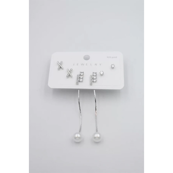 Çoklu Set Küpe - Gümüş