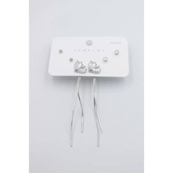 Çoklu Set Küpe - Gümüş